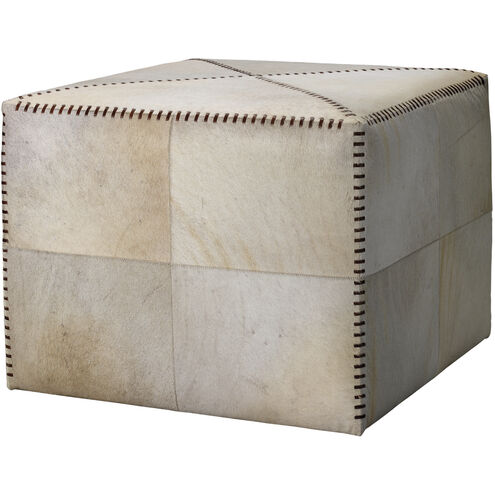 Leather and Hide 18 inch White Hide Ottoman