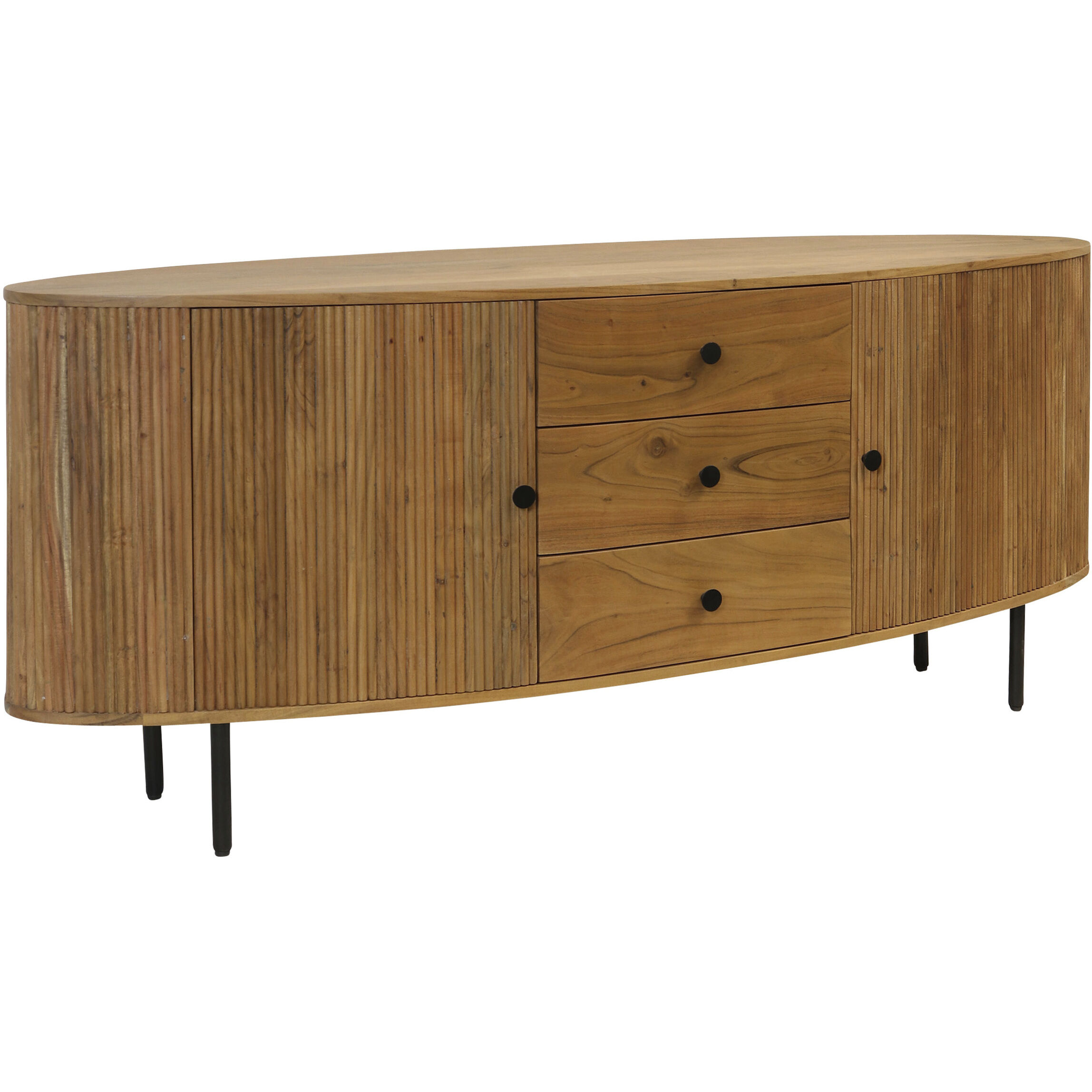 Capri 71 X 19 inch Light Walnut and Black Sideboard
