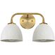 Shepard 2 Light 15.5 inch Modern Brass Vanity Light Wall Light in Matte White