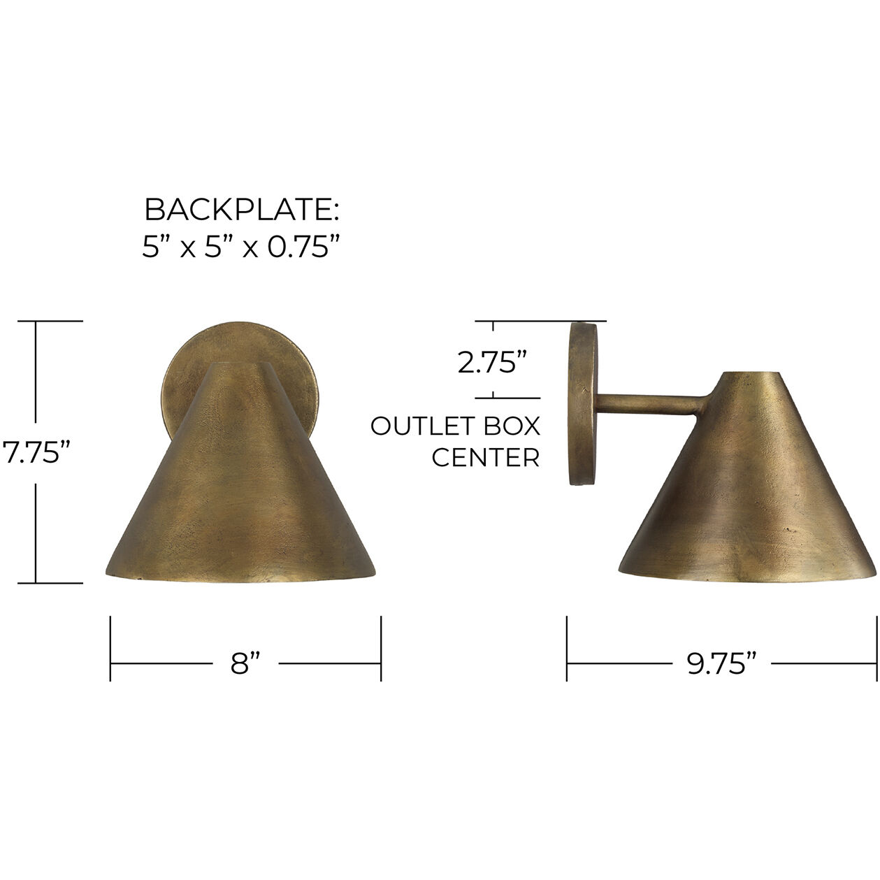 Casa 1 Light 8 inch Oxidized Brass Sconce Wall Light