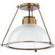 Glint 1 Light 15 inch Patina Brass Semi Flush Ceiling Light