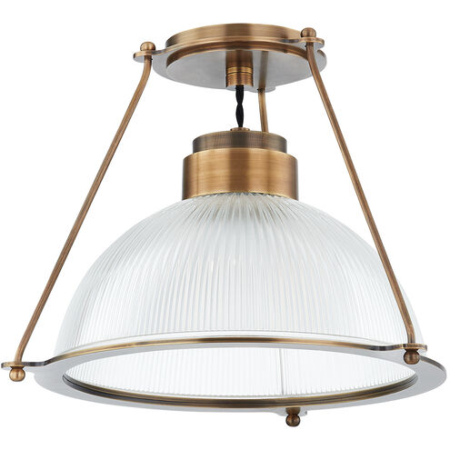 Glint 1 Light 15 inch Patina Brass Semi Flush Ceiling Light