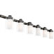 Manhattan 6 Light 47.5 inch Black Chrome with Polished Chrome Accents Vanity Sconce Wall Light in Polished Black Chrome