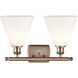Ballston Ballston Cone LED 18 inch Antique Copper Bath Vanity Light Wall Light in Matte White Glass