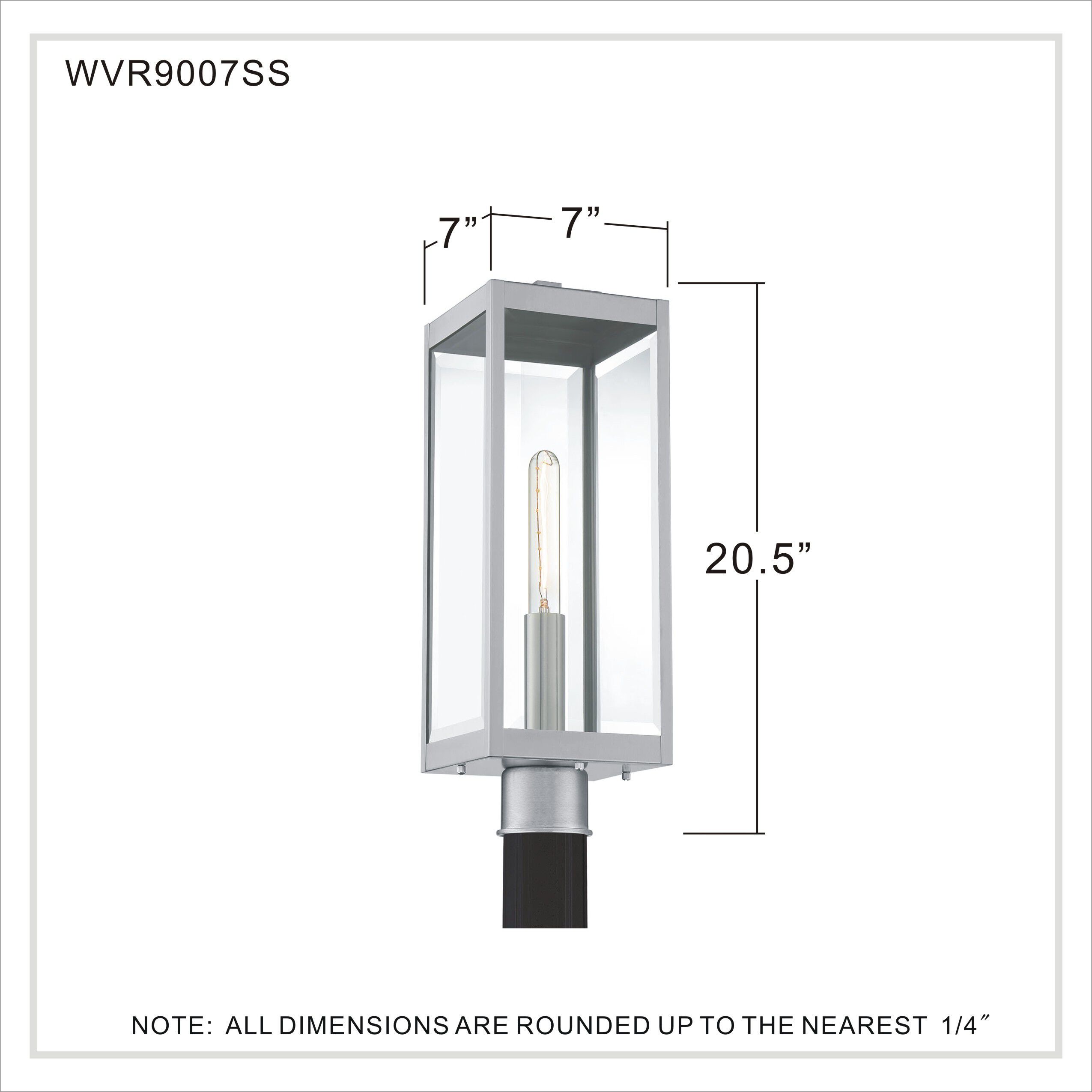 Westover 1 Light 21 inch Stainless Steel Outdoor Post Lantern
