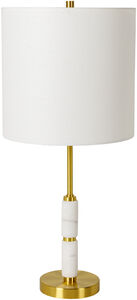 Pismoc 28 inch 100 watt Gold and White Table Lamp Portable Light