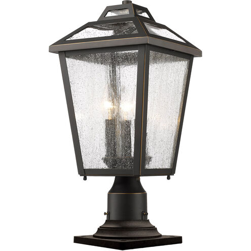Bayland 3 Light 20 inch Oil Rubbed Bronze Outdoor Pier Mounted Fixture in 6.37