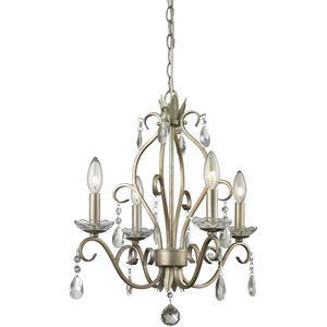 Princess 4 Light 17.13 inch Antique Silver Chandelier Ceiling Light
