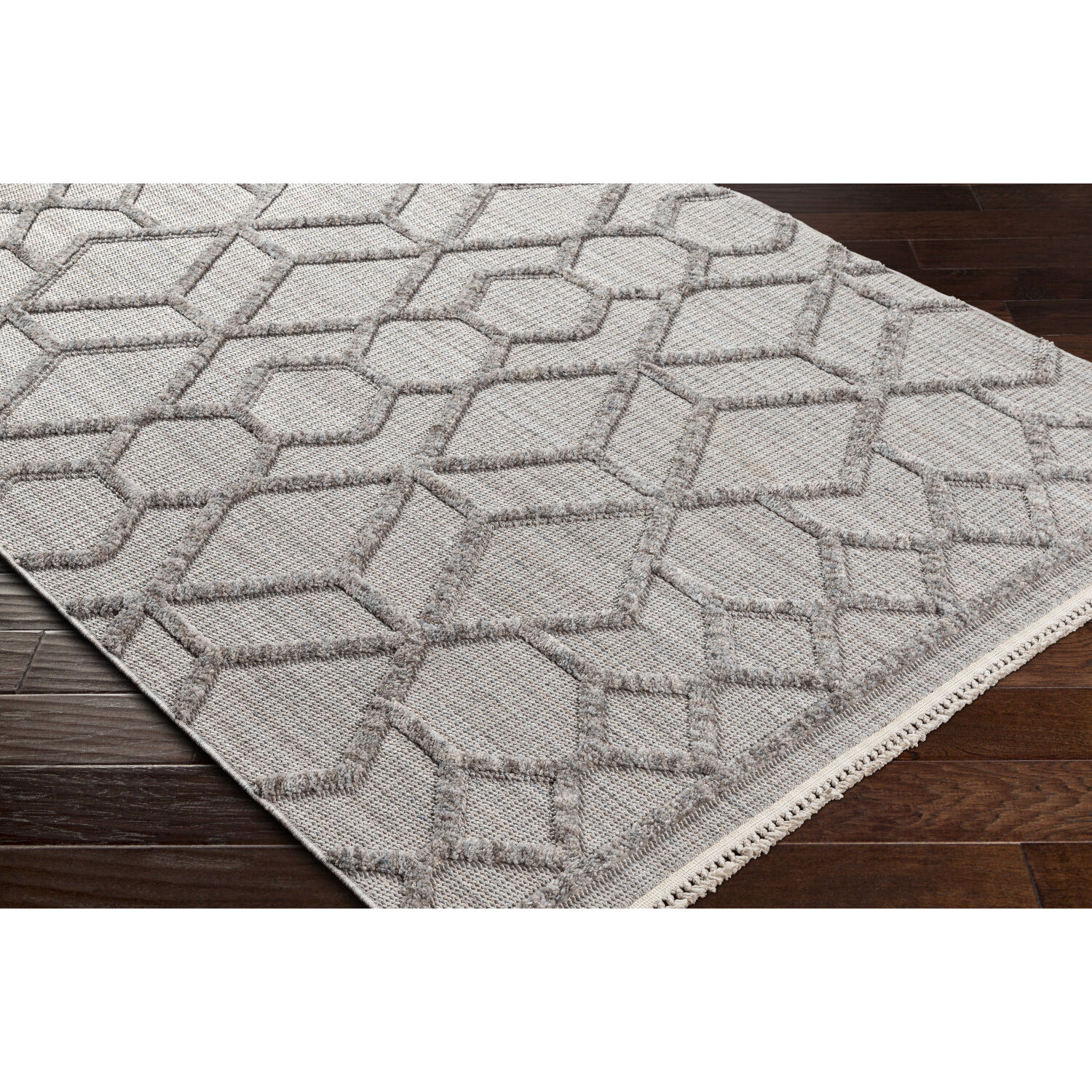 Zaragoza 84 X 63 inch Light Gray Rug, Rectangle