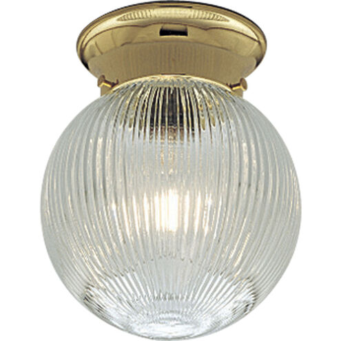 Glass Globe 1 Light 6 inch Polished Brass Close-to-Ceiling Ceiling Light