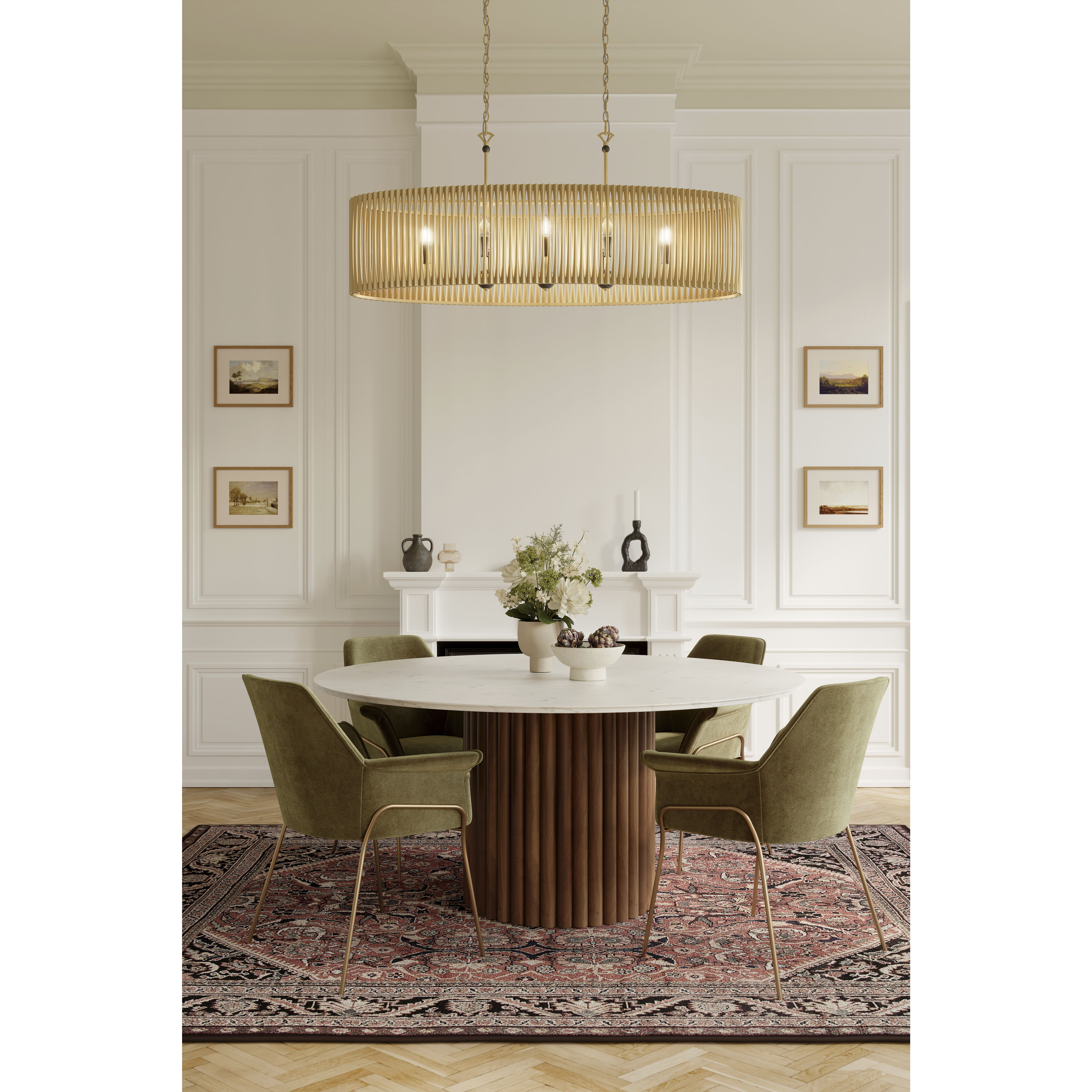 Aven 8 Light 52 inch Sand Coal Black and Legacy Brass Linear Chandelier Ceiling Light