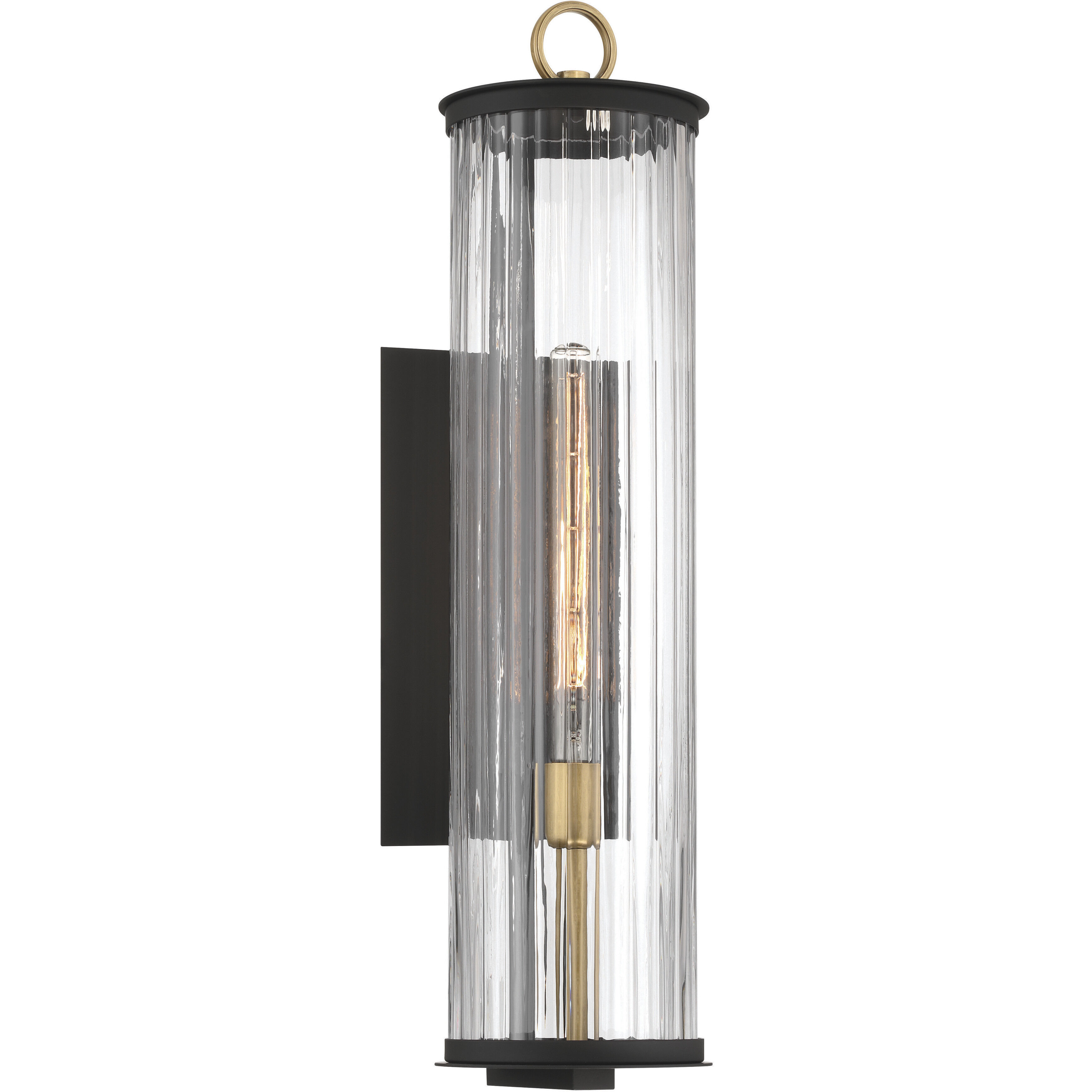 Cara 1 Light 27.5 inch Legacy Brass and Dark Matte Black Outdoor Wall Sconce