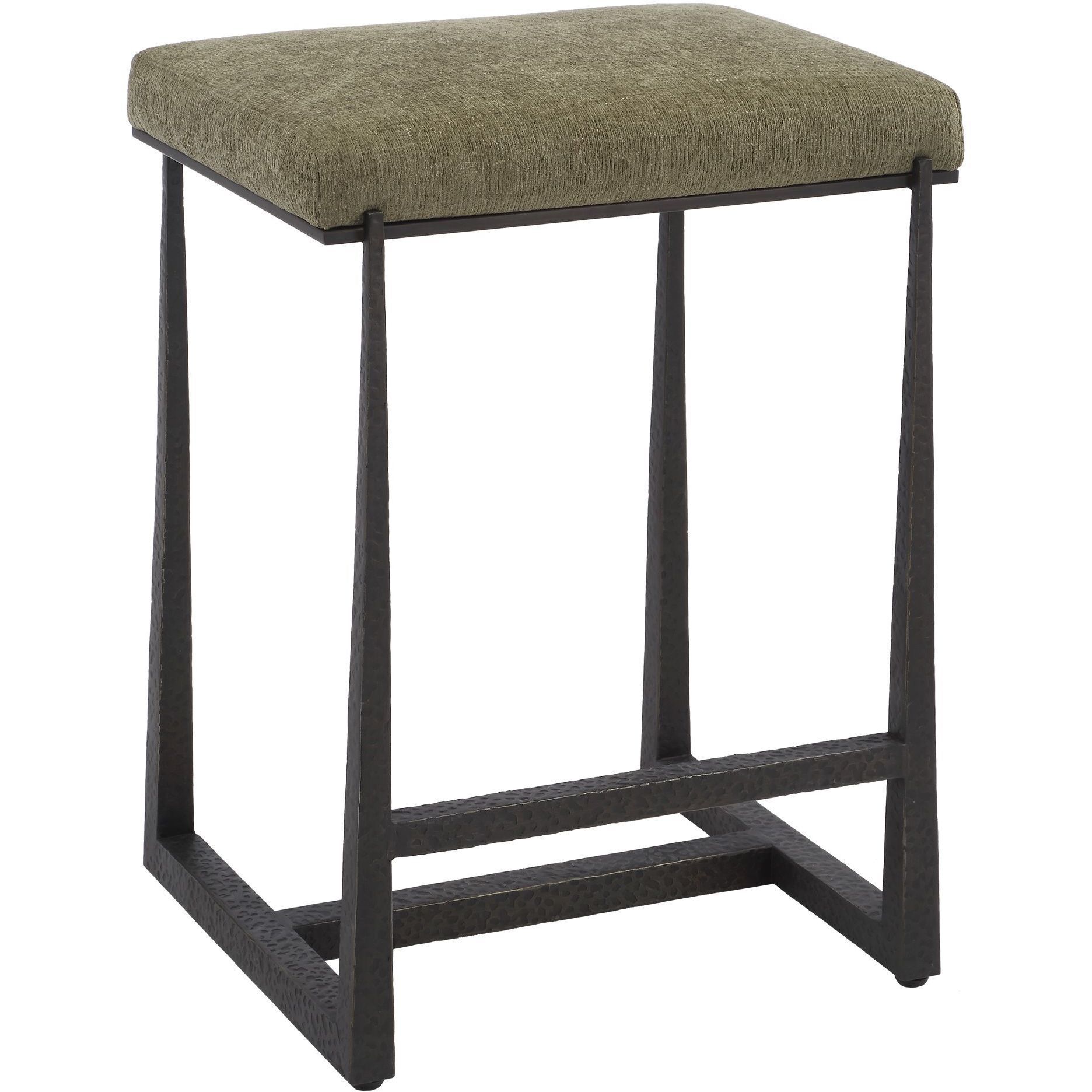 Midas 26 inch Textured Antique Bronze and Textured Moss Toned Polyester Counter Stool