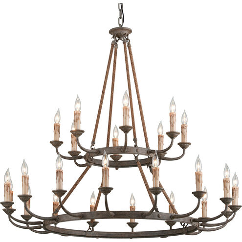 Cyrano 24 Light 48 inch Earthen Bronze Chandelier Ceiling Light