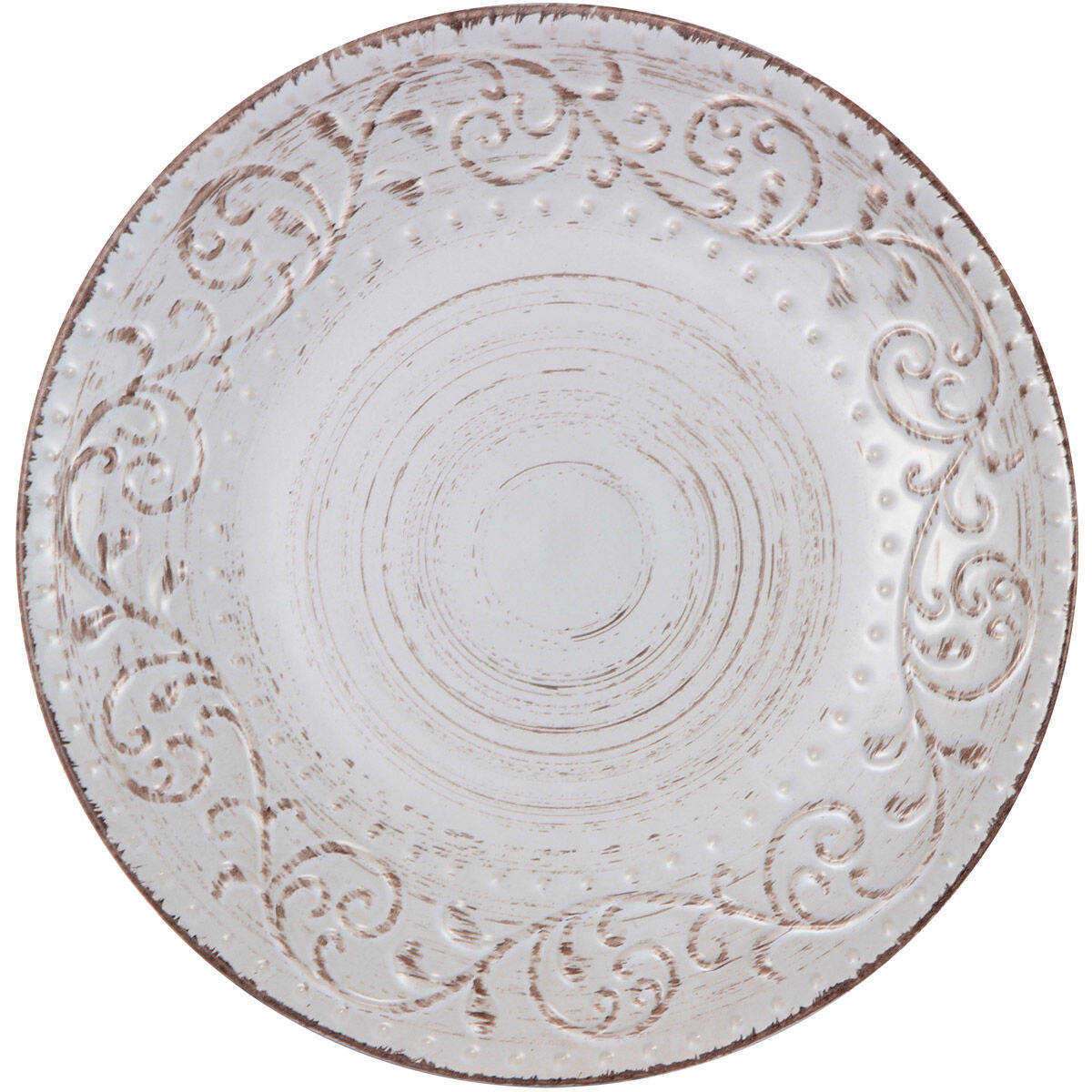 Rustic Flare Antique White Dinner Plate
