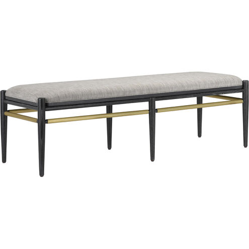 Visby Cerused Black/Brushed Brass Bench