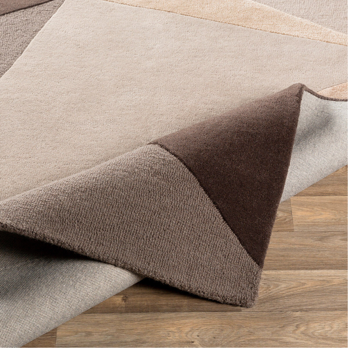 Mid Century 36 X 24 inch Taupe/Camel/Dark Brown/Light Gray Rugs, Rectangle