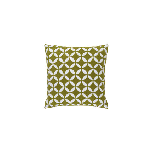 Perimeter 20 X 20 inch Lime and White Throw Pillow