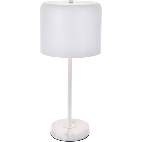 Exemplar 21 inch 40 watt White with White Marble Table lamp Portable Light