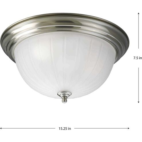 Melon 3 Light 15.25 inch Brushed Nickel Flush Mount Ceiling Light