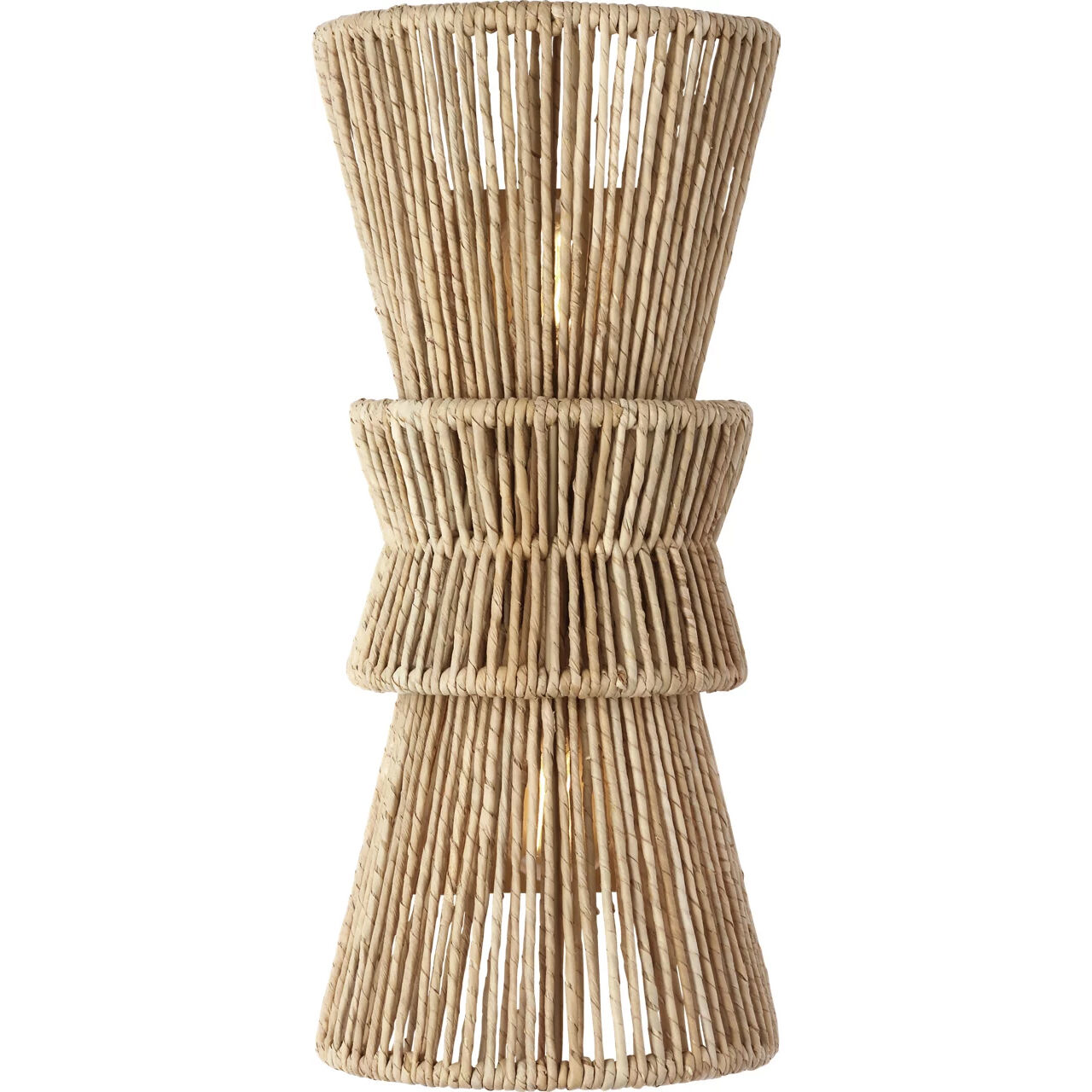 Chapman & Myers Antigua LED 9 inch Antique-Burnished Brass and Natural Abaca Sconce Wall Light