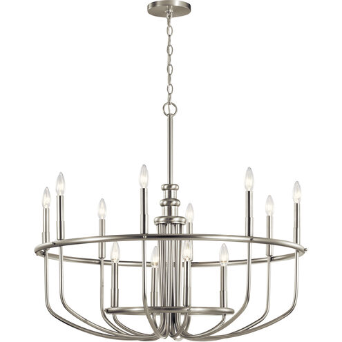 Capitol Hill 12 Light 35 inch Brushed Nickel Chandelier 1 Tier Large Ceiling Light, Large