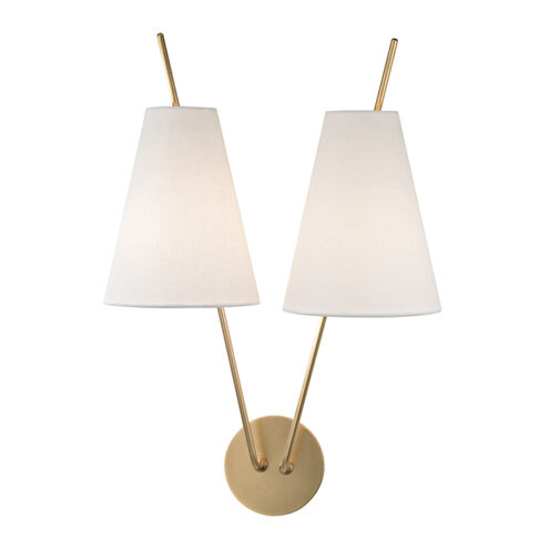 Campagna 2 Light 14 inch Aged Brass Wall Sconce Wall Light