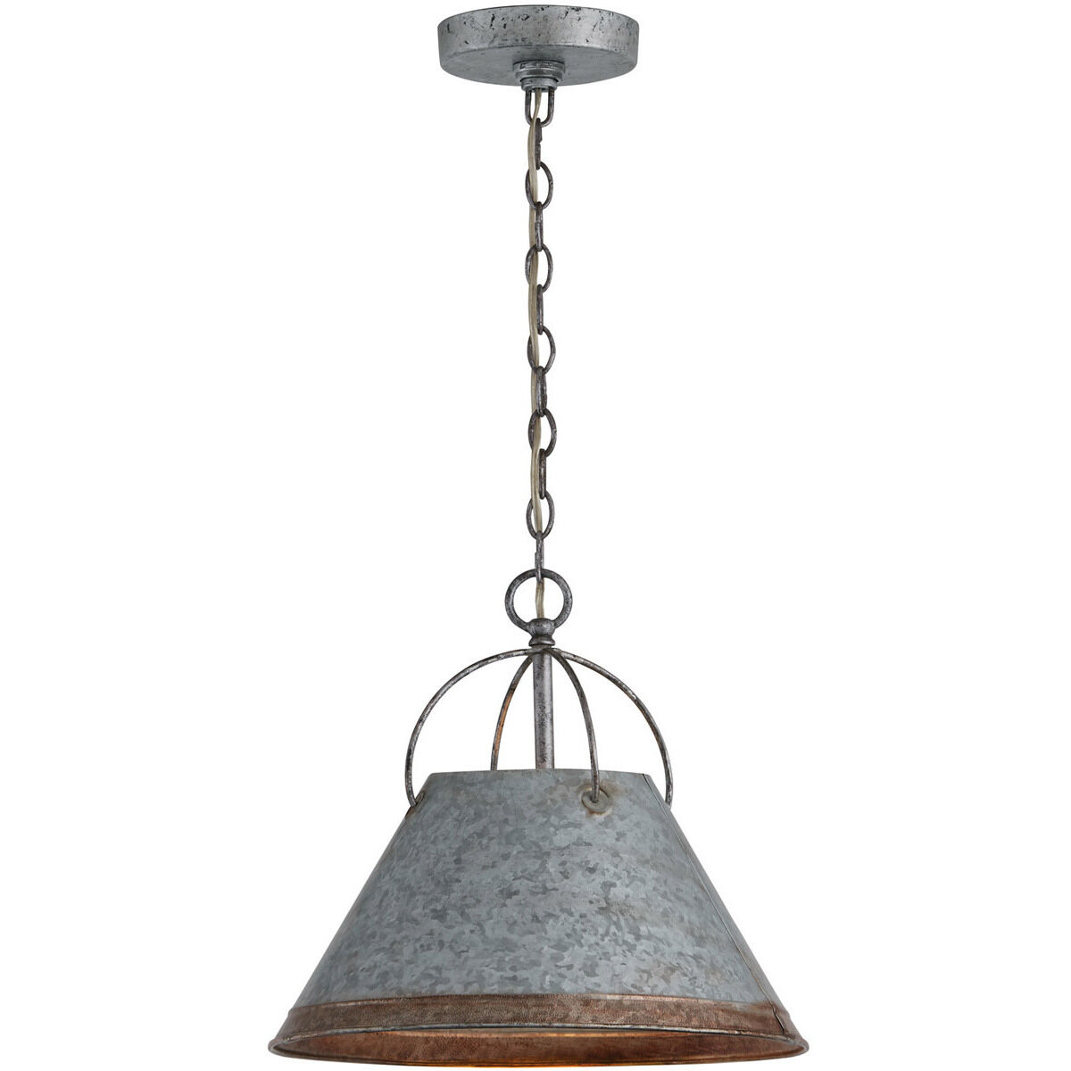 Alvin 1 Light 13.75 inch Antique Galvanized Pendant Ceiling Light