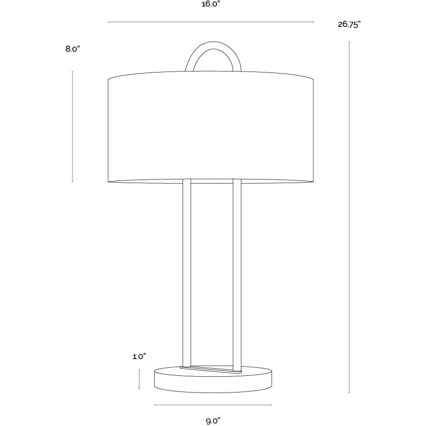 Kezna 26.75 inch 40.00 watt White Marble / Matte White Table Lamp Portable Light