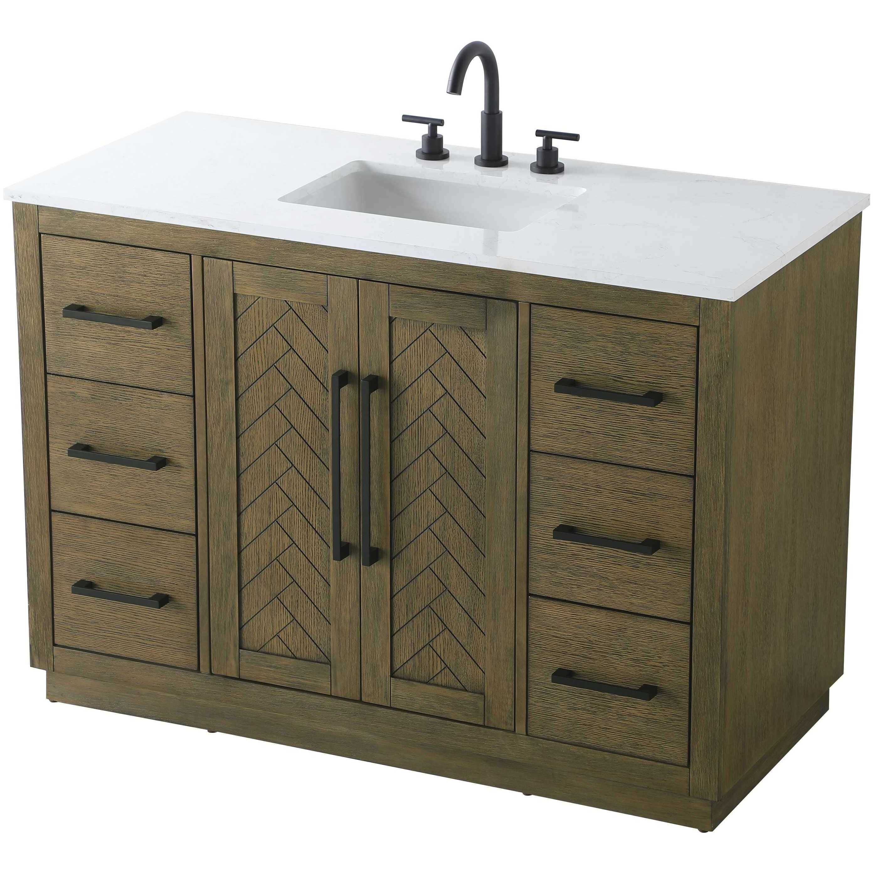 Chase 48 X 34 inch Hazel Oak Bathroom Vanity Cabinet