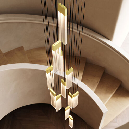 V Panels 6 Light 6.75 inch Brass Pendant Ceiling Light