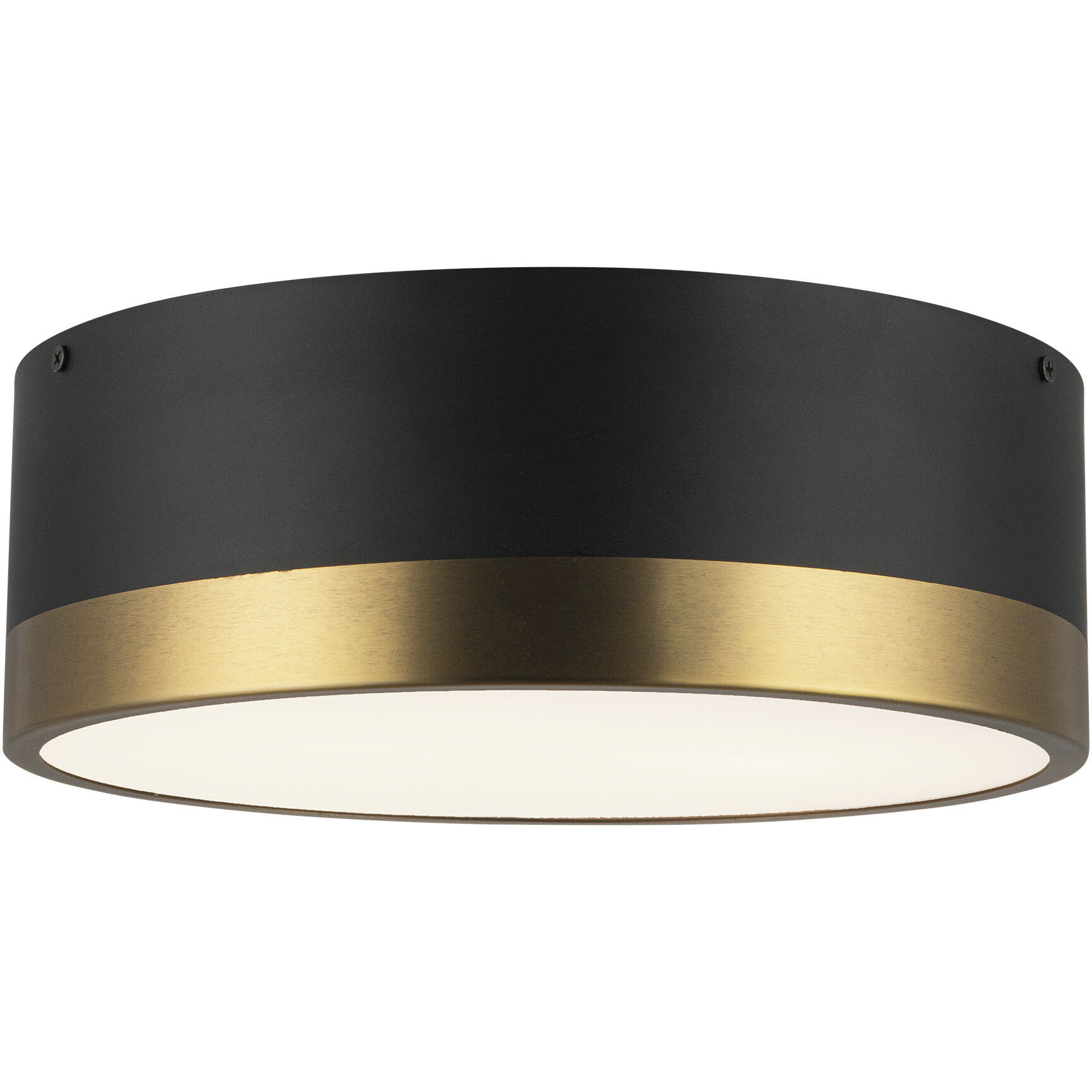 Alora Mood Brisbane 2 Light 12 inch Aged Gold/Matte Black Flush Mount Ceiling Light