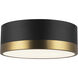 Alora Mood Brisbane 2 Light 12 inch Aged Gold/Matte Black Flush Mount Ceiling Light