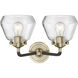Nouveau Fulton LED 15 inch Black Antique Brass Bath Vanity Light Wall Light in Clear Glass, Nouveau
