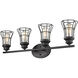 Piers 4 Light 32 inch Matte Black Vanity Light Wall Light