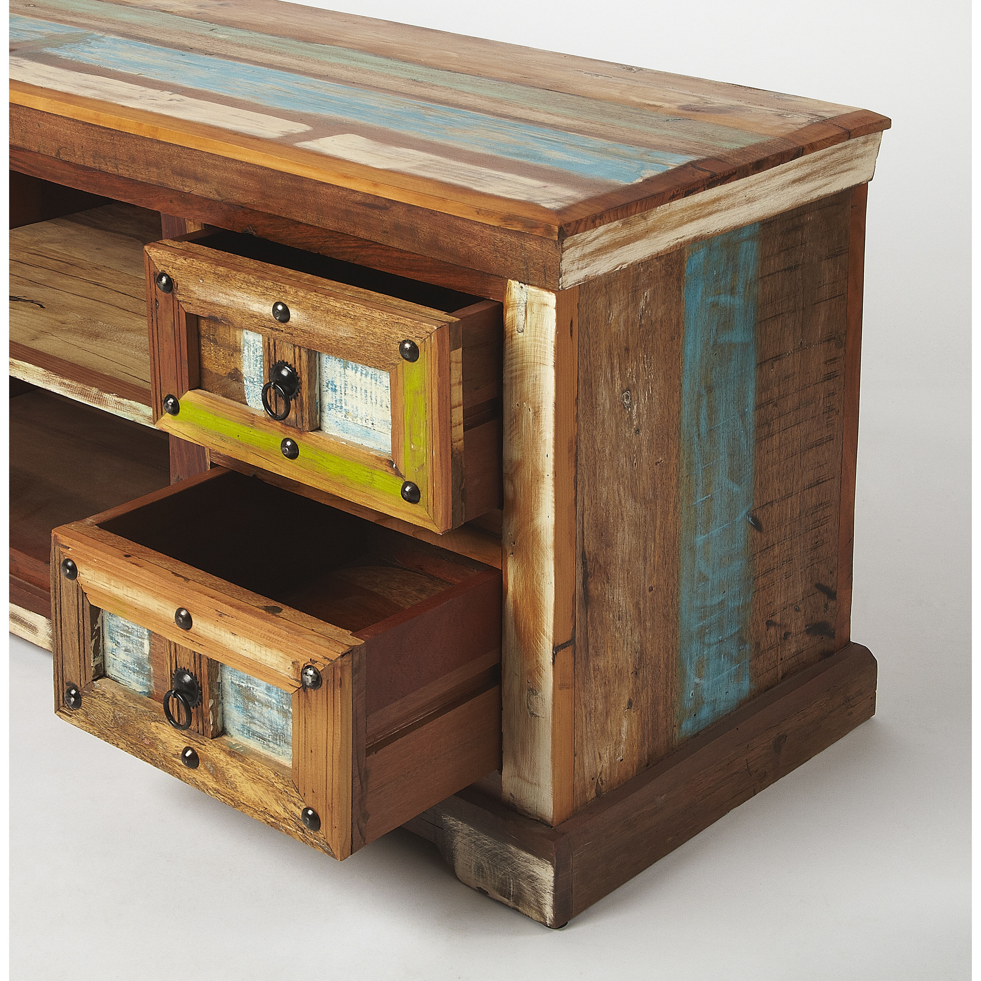 Reverb Painted Rustic 58 inch Artifacts Entertainment Center