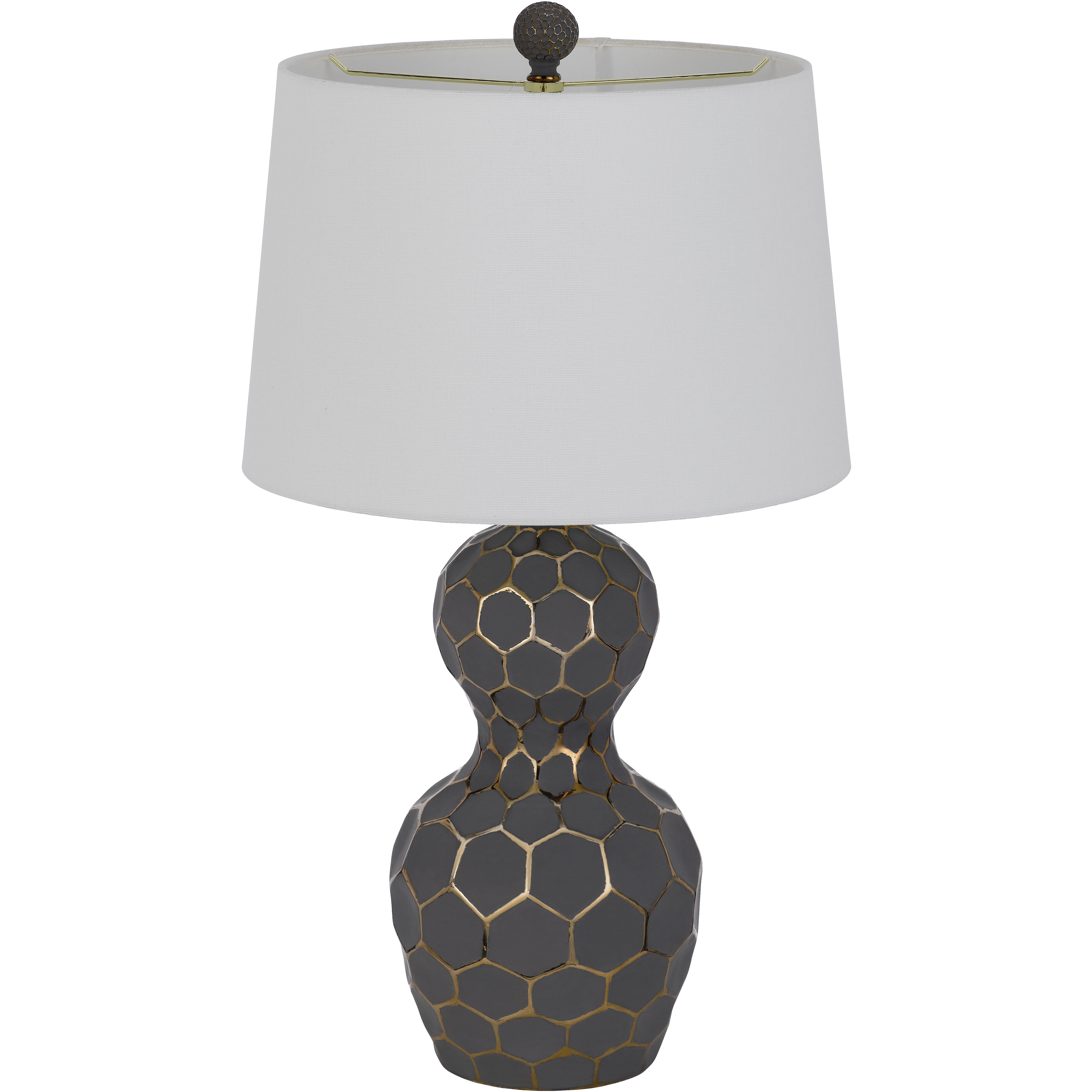 Tuscaloosa 27 inch 150.00 watt Matte Black and Gold Lamp Set Portable Light