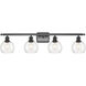 Ballston Athens LED 36 inch Matte Black Bath Vanity Light Wall Light in Clear Glass