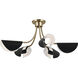 Arcus LED 29.25 inch Champagne Bronze with Black Convertible Chandelier Ceiling Light in Brushed Gold and Champagne Bronze