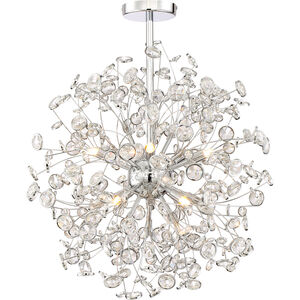 Meadow 10 Light 21 inch Chrome with Crystal Chandelier Ceiling Light