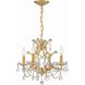 Filmore 4 Light 17 inch Antique Gold Mini Chandelier Ceiling Light in Clear Swarovski Strass