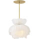 Fantine 7 Light 22 inch Unlacquered Brass Chandelier Ceiling Light in White Frosted