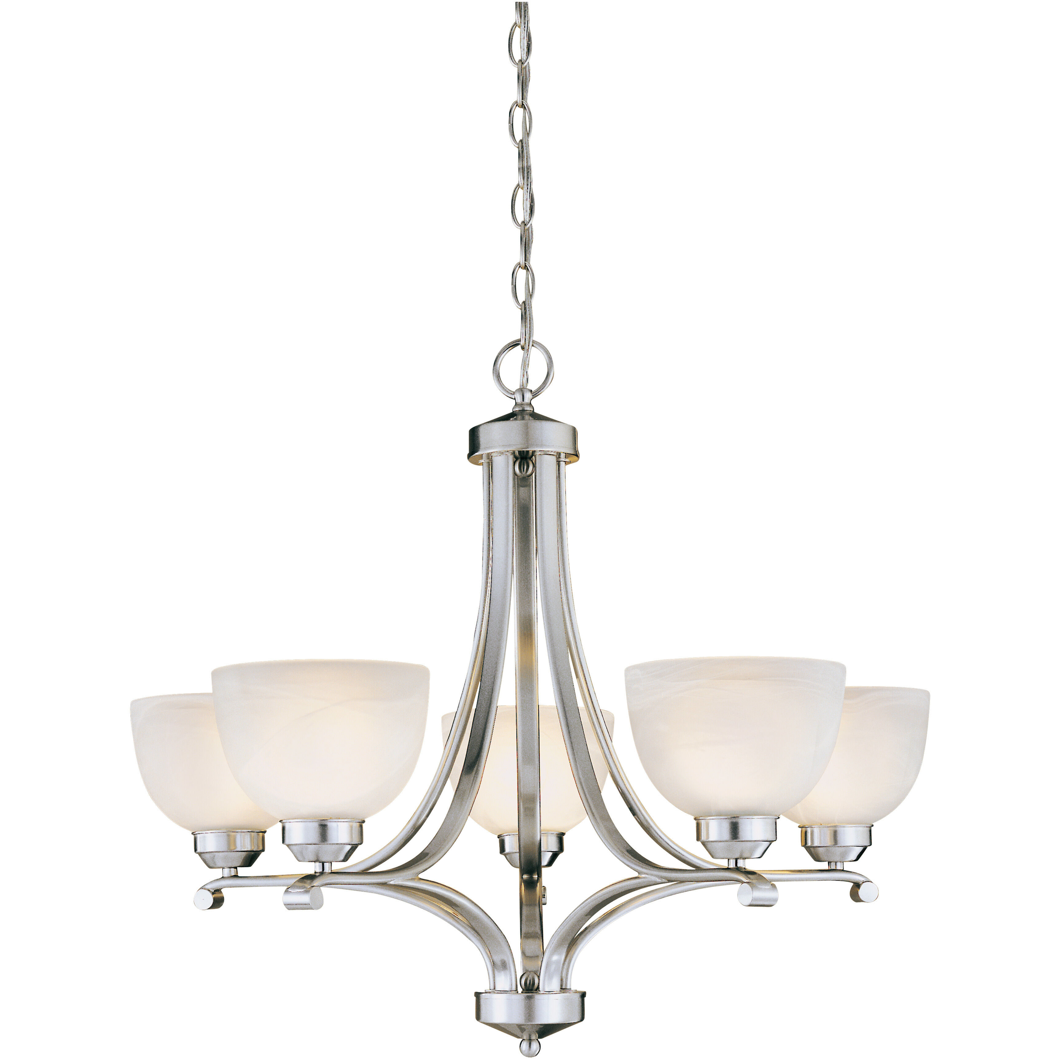 Paradox 5 Light 27 inch Brushed Nickel Chandelier Ceiling Light