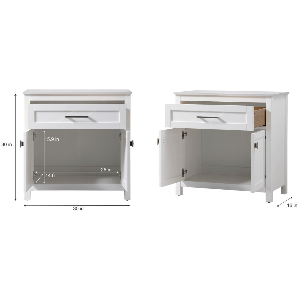 Adian White Bathroom Storage Cabinet