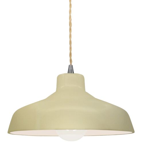 Radiance LED 11.5 inch Vanilla Gloss and Brushed Nickel Pendant Ceiling Light