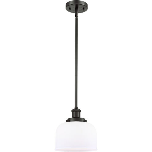 Ballston Large Bell 1 Light 8 inch Oil Rubbed Bronze Pendant Ceiling Light in Matte White Glass, Ballston