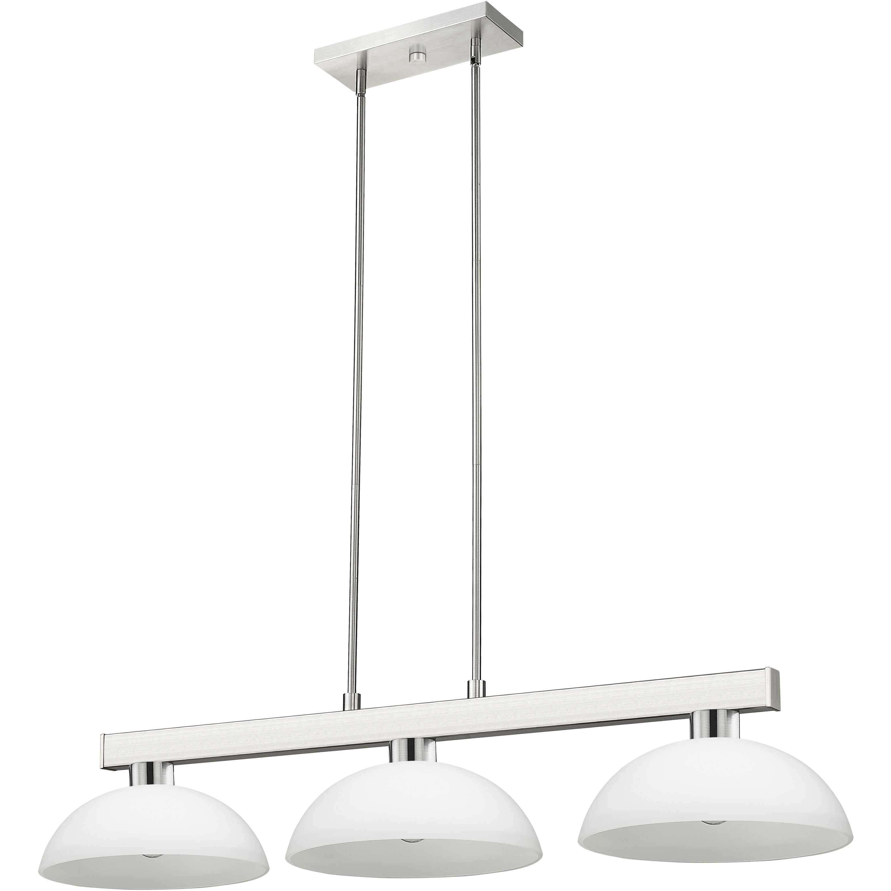 Cobalt 3 Light 46 inch Brushed Nickel Billiard Ceiling Light in Matte Opal Glass