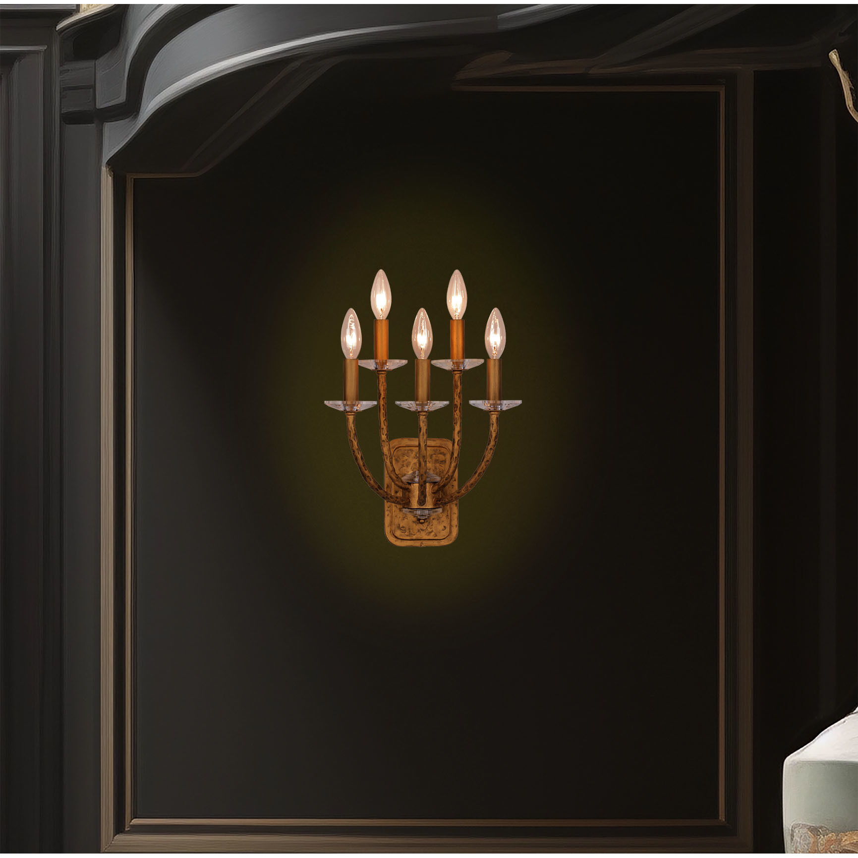 Atella 5 Light 12 inch Ashen Gold Wall Sconce Wall Light