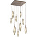 Rock Crystal LED 26.1 inch Flat Bronze Chandelier Ceiling Light in 3000K LED, Chilled Bronze, Square Multi-Port