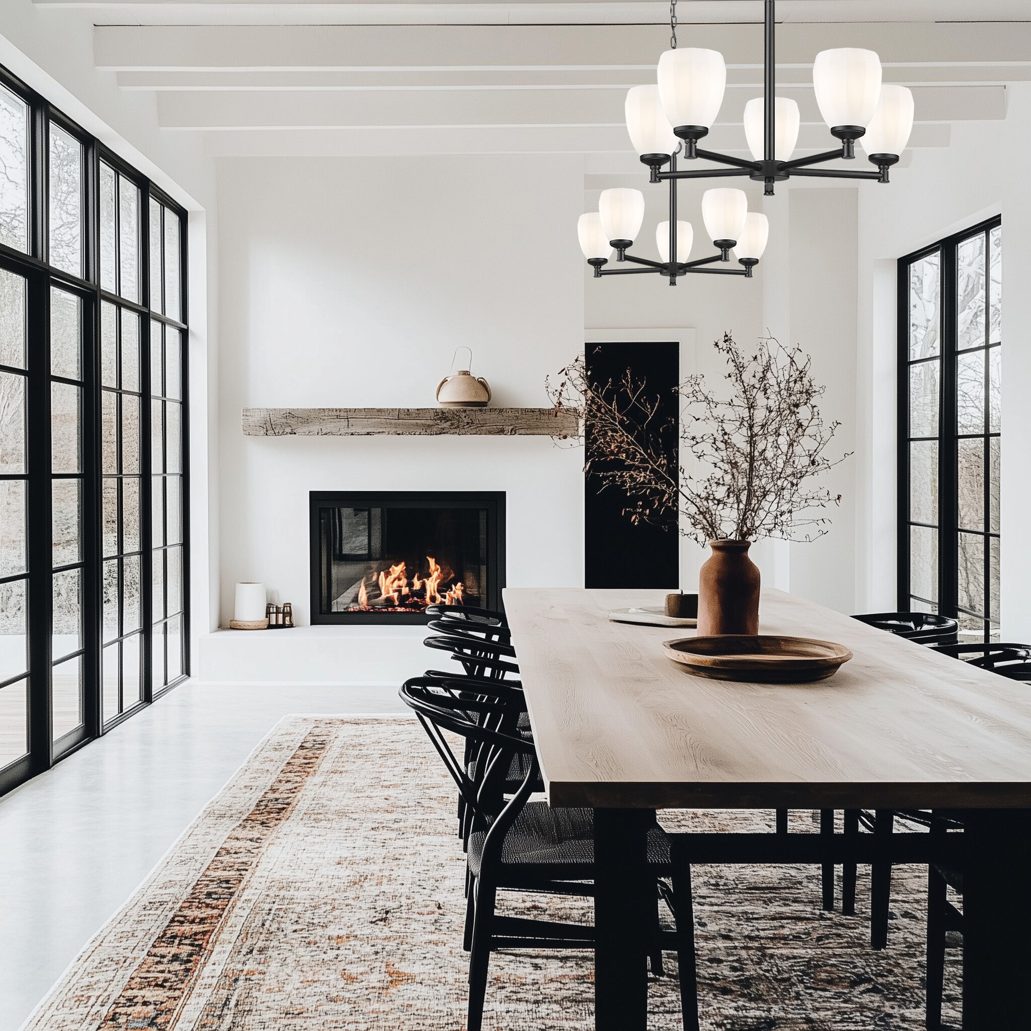 Oren 5 Light 25 inch Matte Black Chandelier Ceiling Light